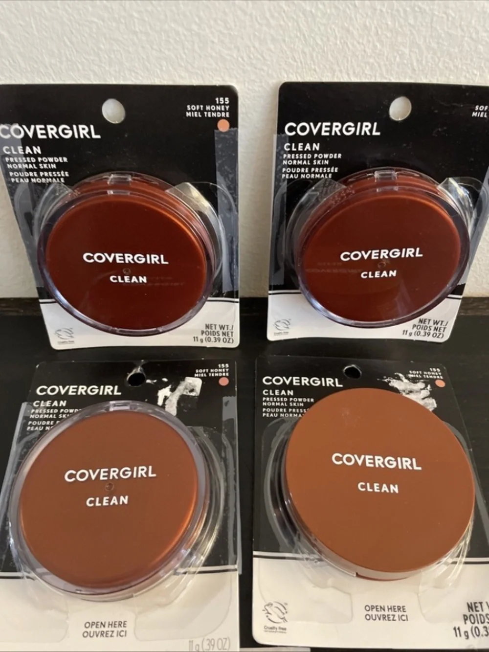 Covergirl Clean Pressed Powder Original with Talc 155 Soft Honey, x4